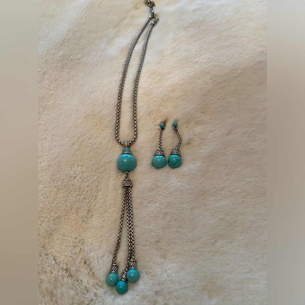 Landau turquoise necklace and earrings